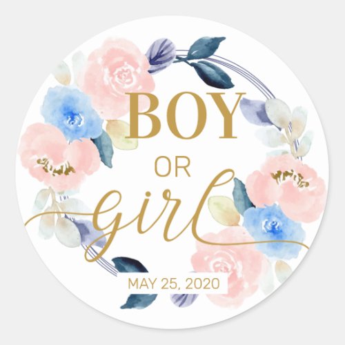 Boy or Girl Gender Reveal Stickers