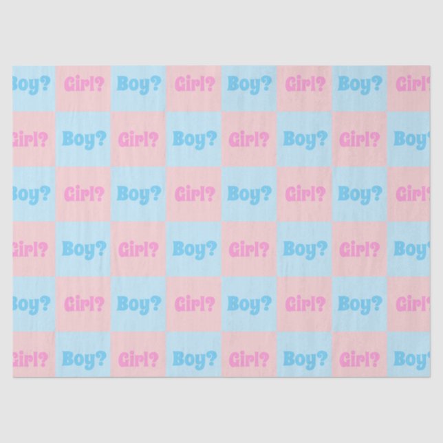 Boy or Girl Gender Reveal Tissue Paper (Front)