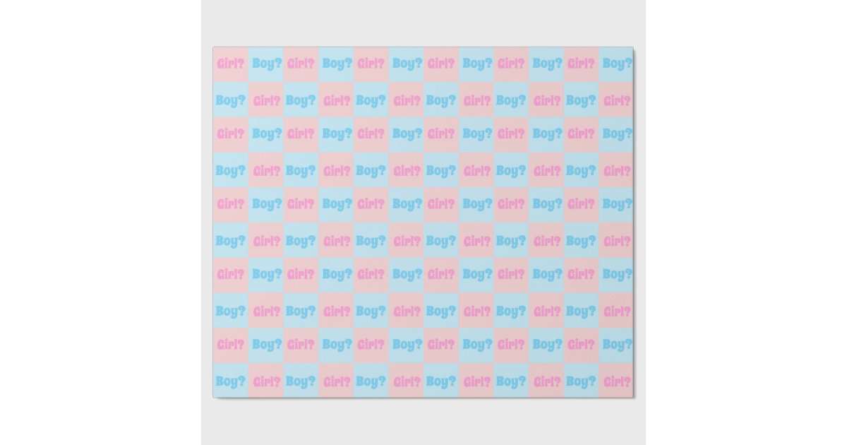 Boy or Girl Gender Reveal Wrapping Paper Zazzle