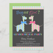 Boy or Girl Giraffe Gender Reveal Party Invitation (Front/Back)