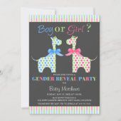 Boy or Girl Giraffe Gender Reveal Party Invitation (Front)