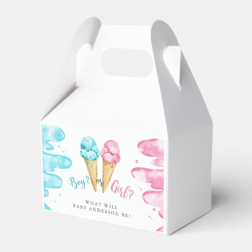 Boy or Girl Ice Cream Gender Reveal Party Favor Boxes