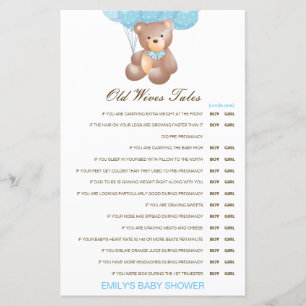 Boy or Girl Old Wives Tale Baby Shower with Answer