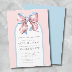 Boy Or Girl Pink And Blue Gender Reveal Invitation