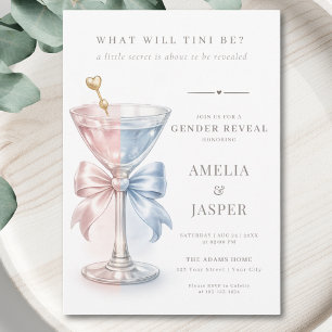 Boy or Girl Pink and Blue Martini Gender Reveal Invitation