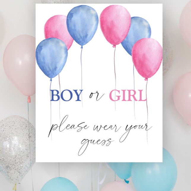 Boy or Girl please wear your guess Poster (Creator Uploaded)