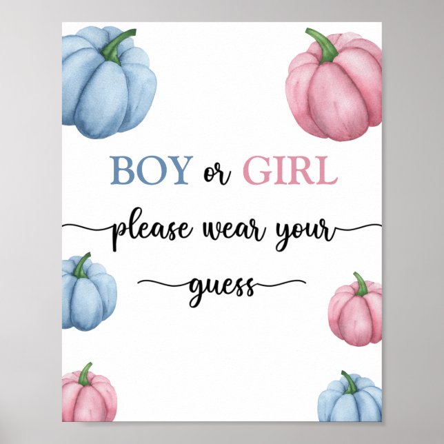 Boy or Girl please wear your guess Poster (Front)