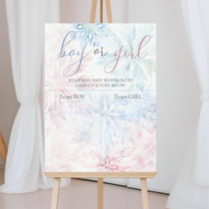 Boy or Girl Snowflake Gender Reveal Prediction Foam Board