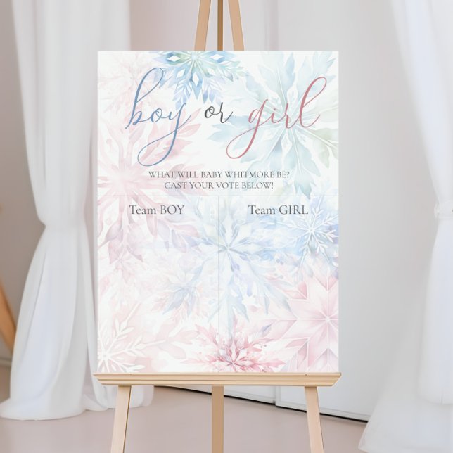Boy or Girl Snowflake Gender Reveal Prediction Foam Board (Creator Uploaded)