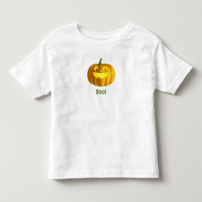 Boy or Girl Toddler Halloween Pumpkin T-Shirt (Front)