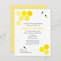 boy or girl twins ANY AGE bee BIRTHDAY PARTY Invitation