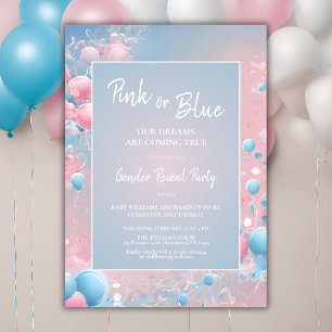 Boy or Girl Watercolor Baby Gender Reveal Invitation