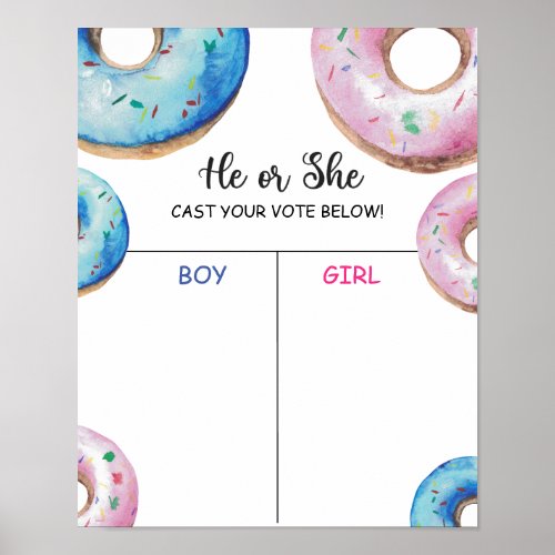 Boy or girl we donut know gender reveal chart