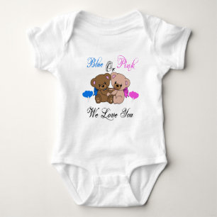 Boy or girl we love you gender reveal baby bodysuit