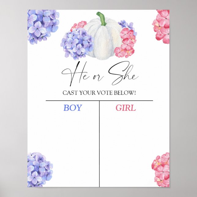 Boy or girl we pumpkin know gender reveal chart (Front)