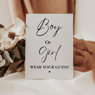 Boy Or Girl Wear your guess baby shower game Pedestal Sign