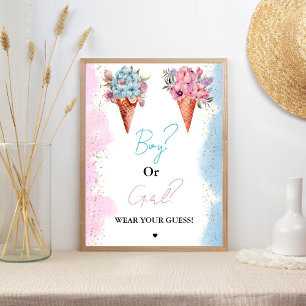 Boy Or Girl Wear your guess baby shower game Poster