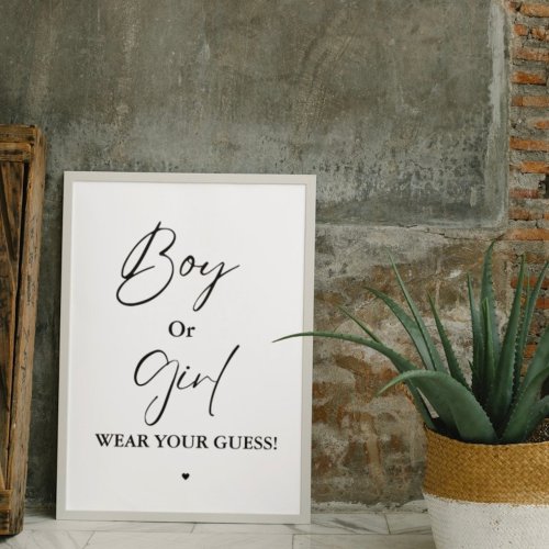 Boy Or Girl Wear your guess baby shower game Poster