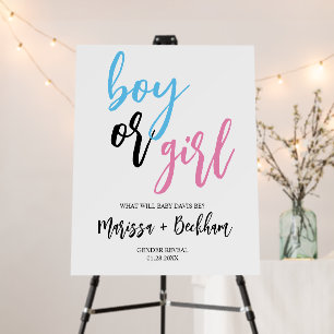 Boy or Girl Welcome Gender Reveal Sign