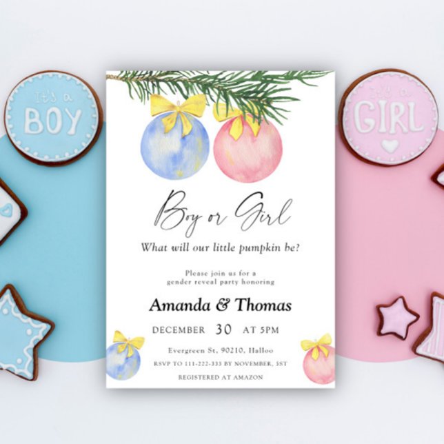 Boy or girl - Winter party - gender reveal Invitation (Creator Uploaded)