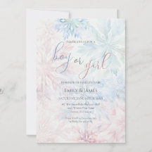 Boy or Girl Winter Pink Blue Snowflake