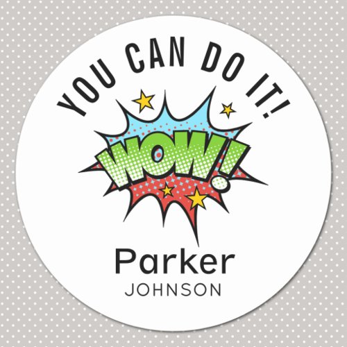 Boy or Girl || You Can Do It! Comic WOW 1.25-in Classic Round Sticker