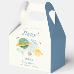 Boy Outer Space Astronaut Spaceship Baby Shower Favor Boxes