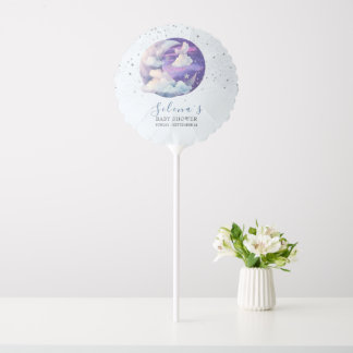 Boy Over the Moon Modern Baby Shower Balloon