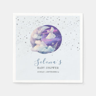 Boy Over the Moon Modern Baby Shower Napkins