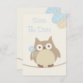 Boy Owl Baby Shower Save The Date (Front/Back)