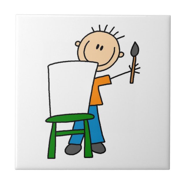 Boy Painting Ceramic Tile (Front)