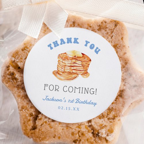 Boy Pancake Breakfast Birthday Thank You Classic Round Sticker