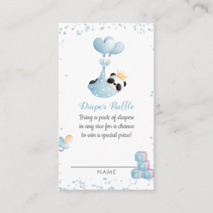 Boy Panda Bear Diaper Raffle Baby Shower Enclosure Card