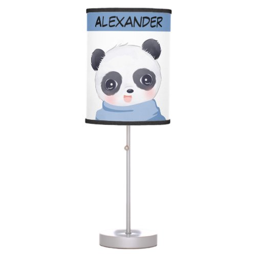 Boy Panda With Blue Dots Table Lamp