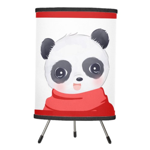 Boy Panda With Red Dots 2 Tripod Lamp
