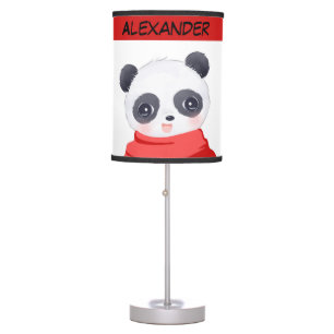 Boy Panda With Red Dots Table Lamp