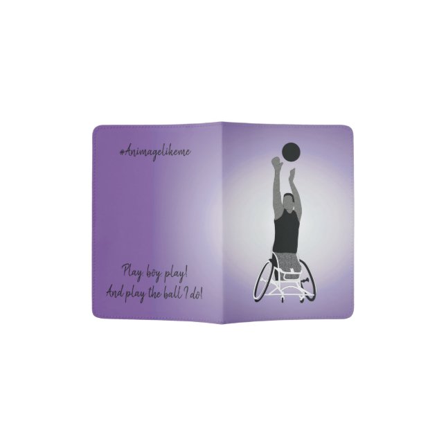 Boy Para Basketball Player Passport Holder (Opened)