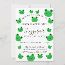 Boy Party Frog First Birthday 