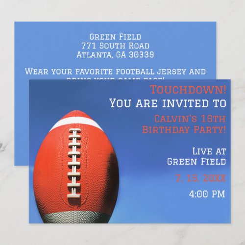 Boy Party Orange Football Birthday 