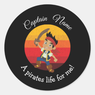 Boy Party Pirate Classic Round Sticker