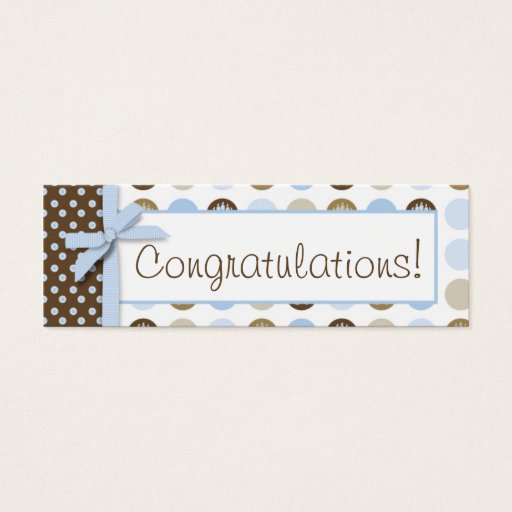 Customizable Welcome Bear Boy Skinny Gift Tag 2 Business Card Template