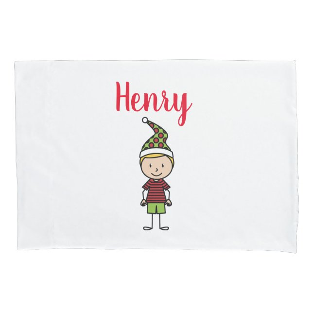 Boy Personalized Christmas Pillow Case (Front)