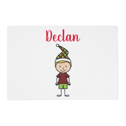 Boy Personalized Christmas Placemat