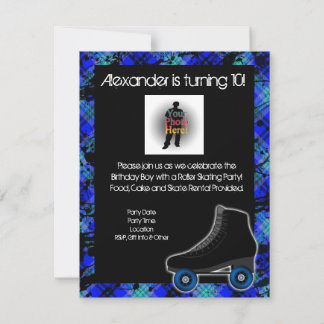 Boy Personalized Roller Skating Party Invitation