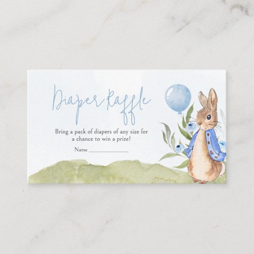 Boy Peter Rabbit Baby Shower Diaper Raffle Enclosure Card
