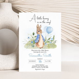 Boy Peter Rabbit Baby Shower Invitation