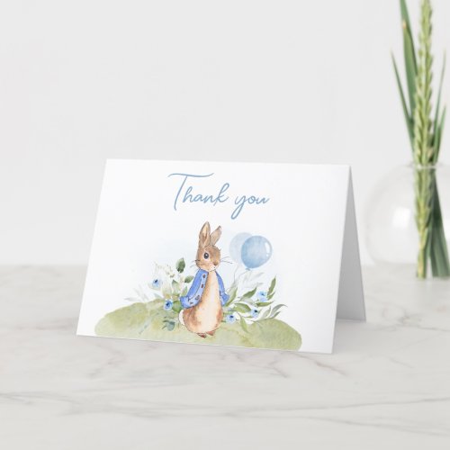 Boy Peter Rabbit Baby Shower Thank You Card