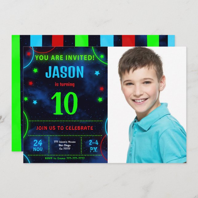 Boy Photo Invitation (Front/Back)