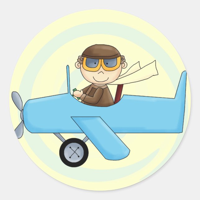 Boy Pilot Tshirts and Gifts Classic Round Sticker (Front)