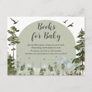 Boy Pine Tree Forest Baby Shower Books For Baby Postcard